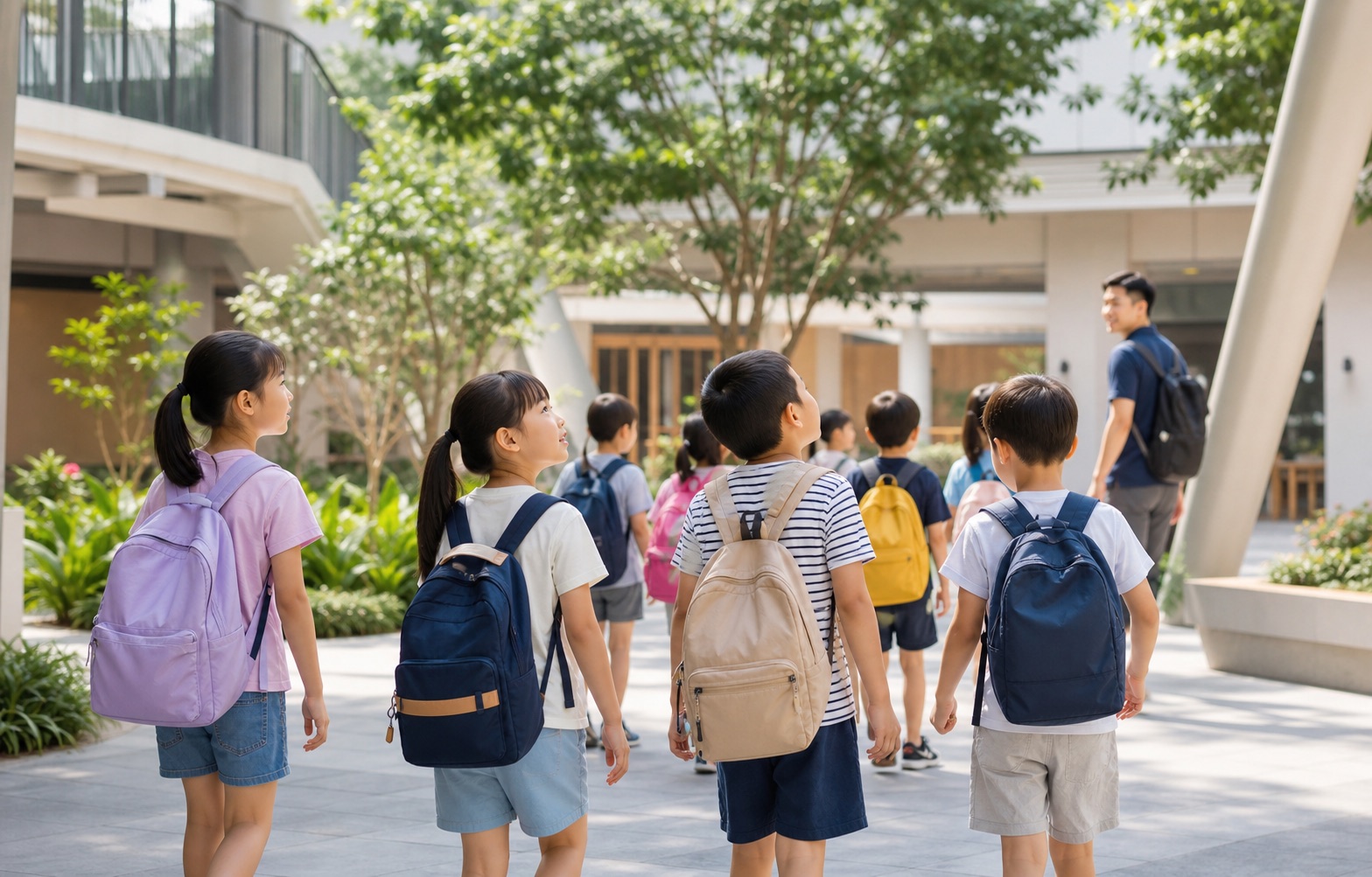 孩子们在香港校园参加夏令营
